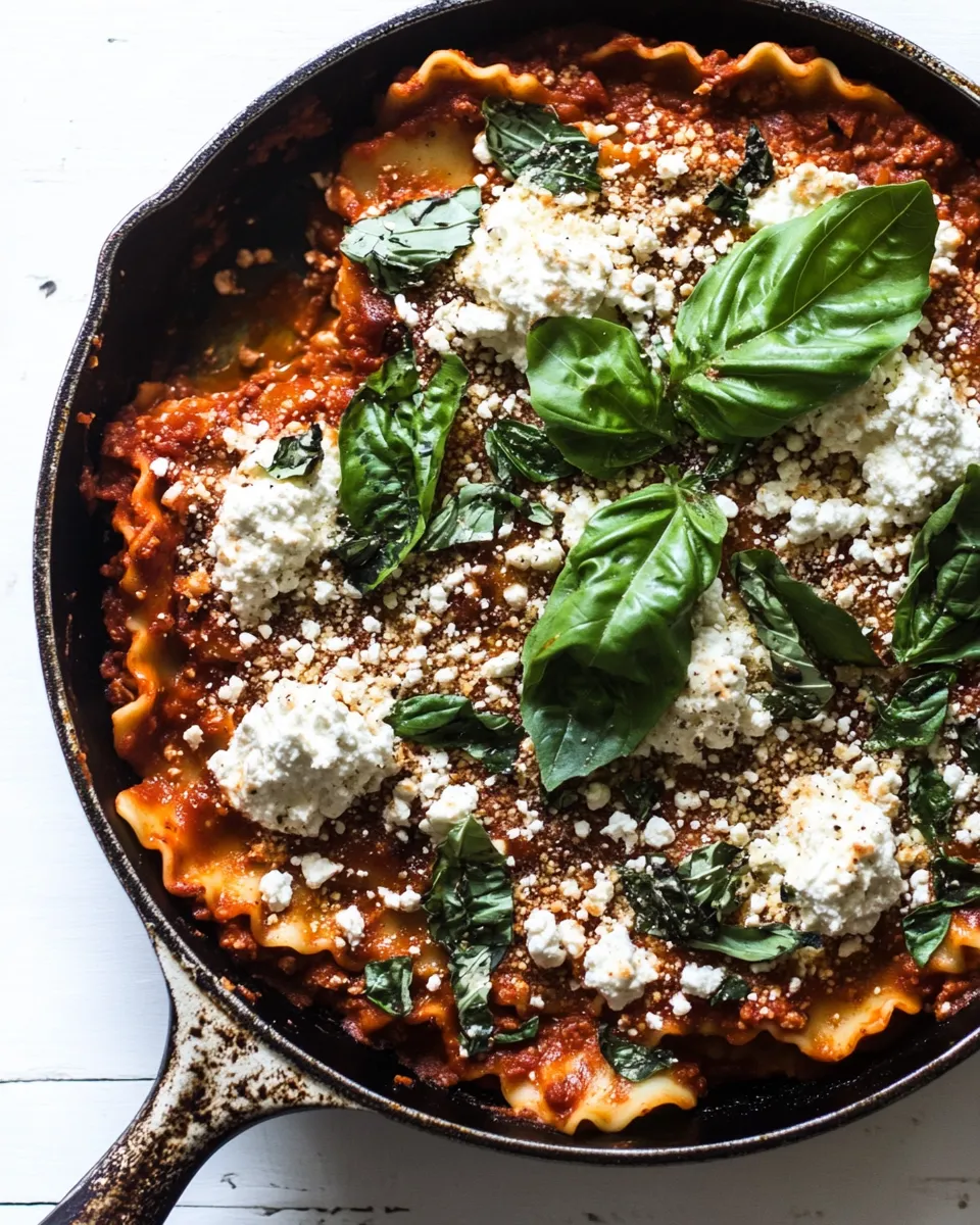 easy Vegan Skillet Lasagna with Homemade Almond Ricotta recipe image