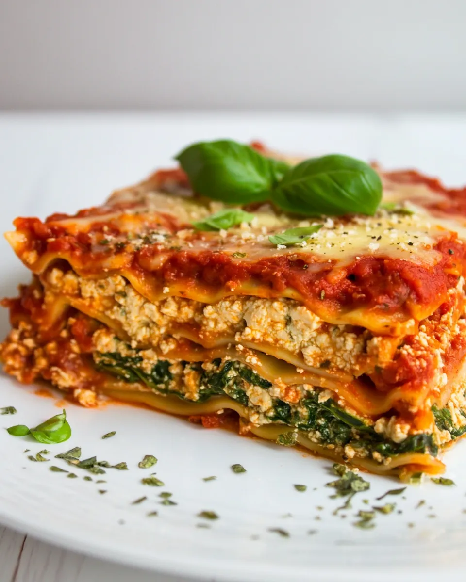 Easy Vegan Spinach Lasagna (Tofu Ricotta) recipe image