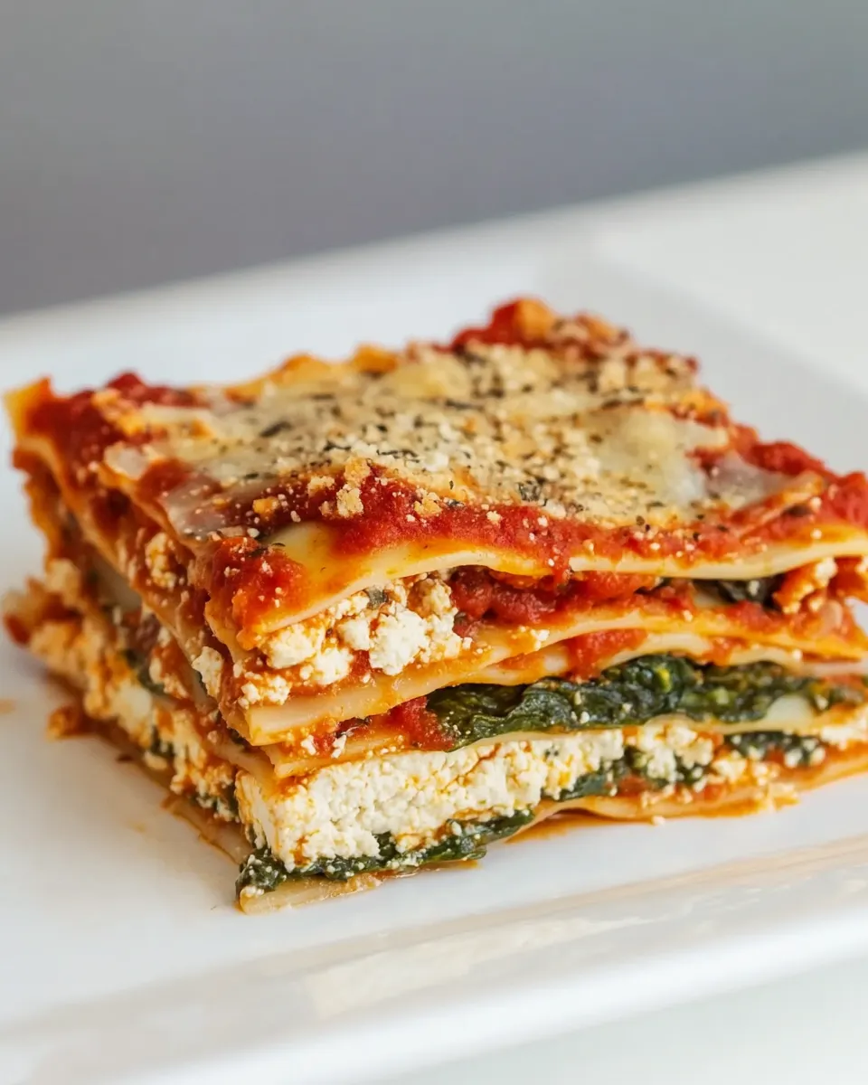 Delicious Vegan Spinach Lasagna (Tofu Ricotta) dish photo