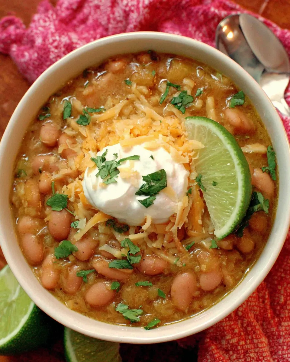 Easy Vegetarian White Chili with Optional Chicken recipe photo