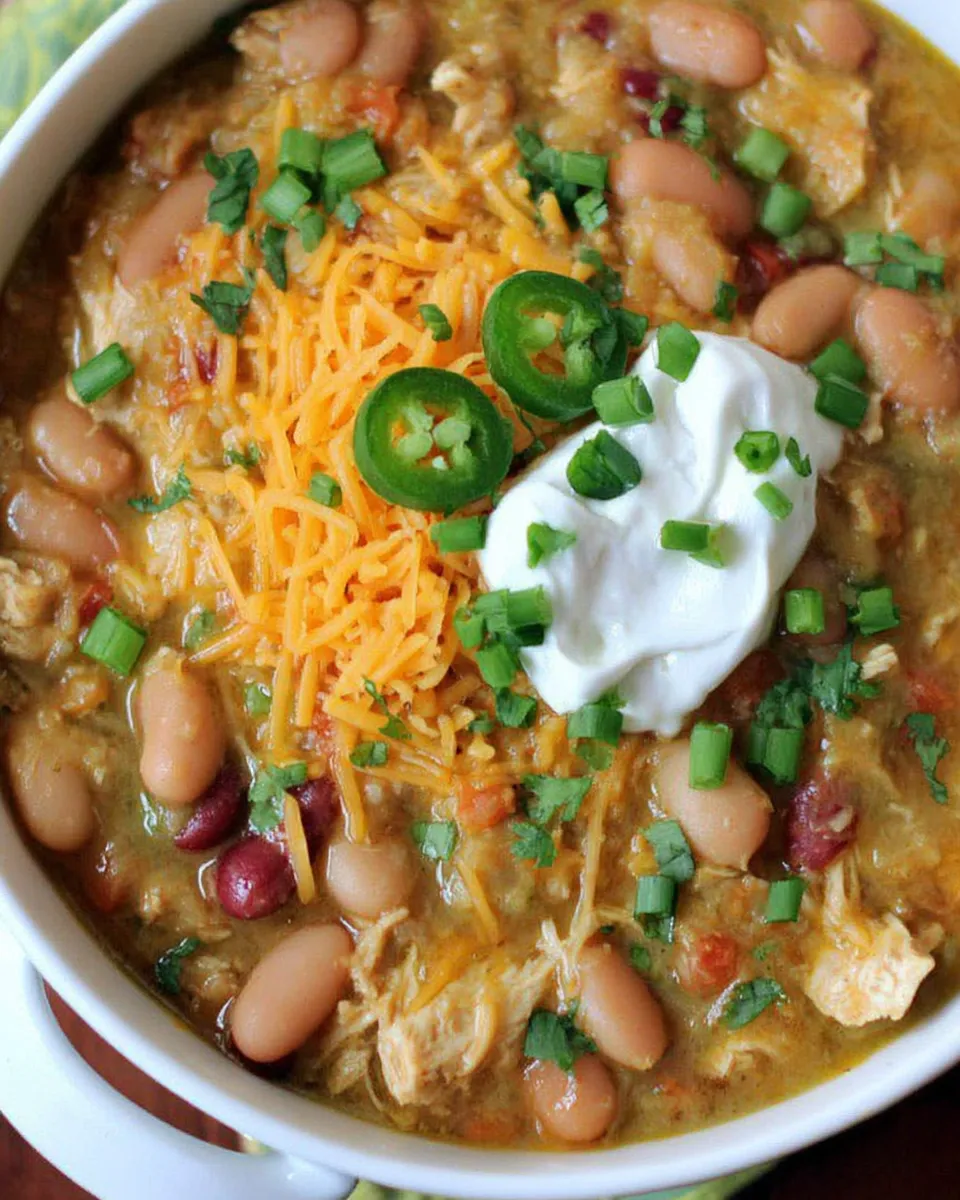 Delicious Vegetarian White Chili with Optional Chicken dish photo