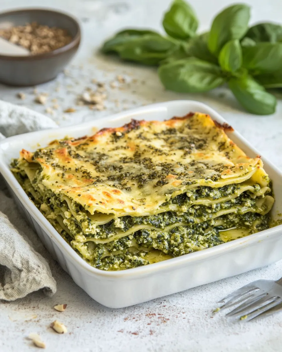 Easy Veggie Pesto & Spinach Lasagna recipe photo