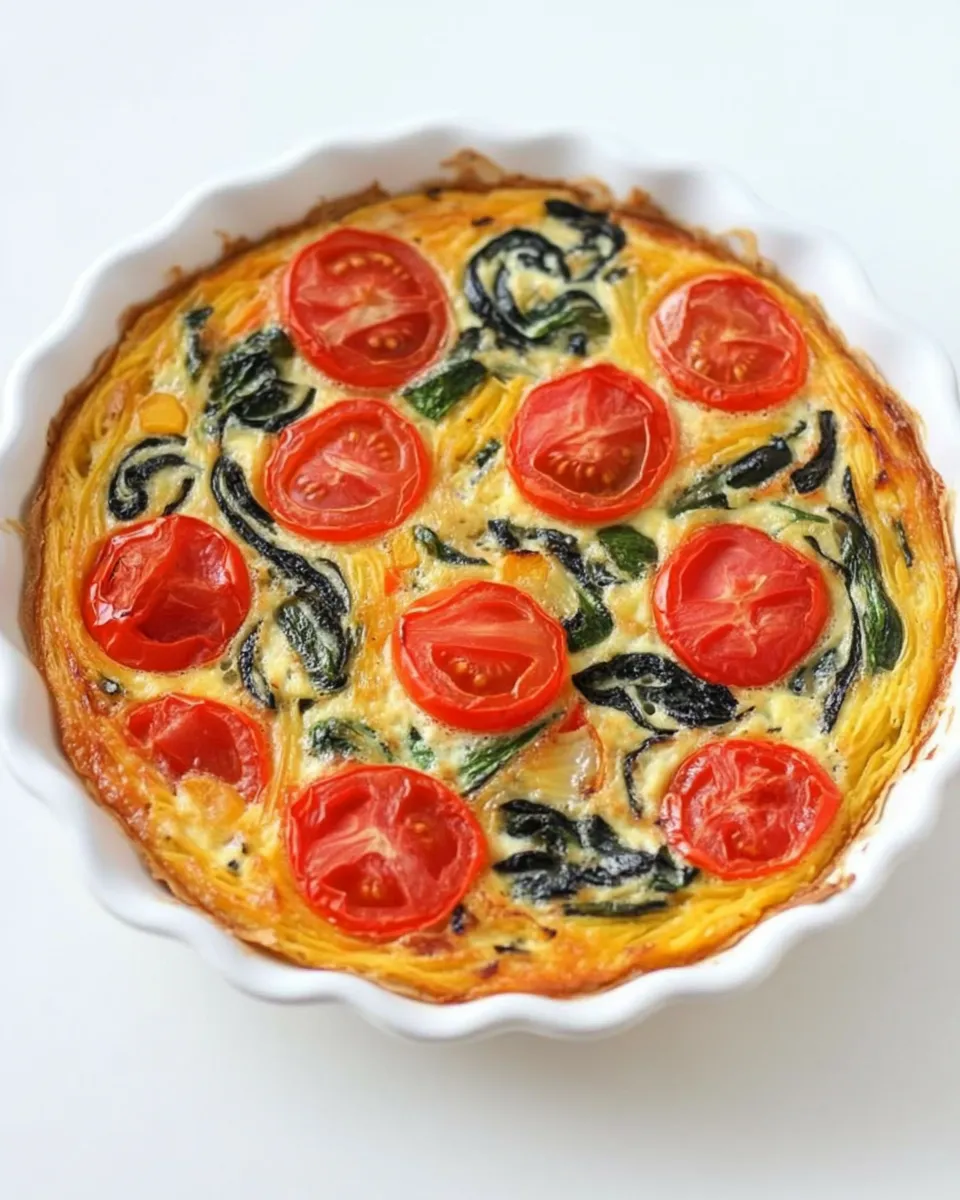 Delicious Veggie Quiche with Spaghetti Squash Crust dish photo