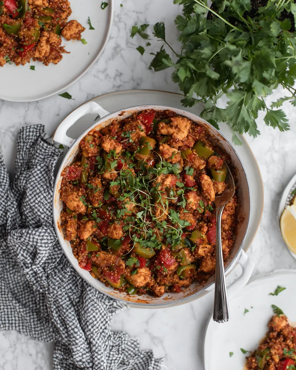 Amazing Weeknight One Pot Salsa Chicken Quinoa. recipe photo