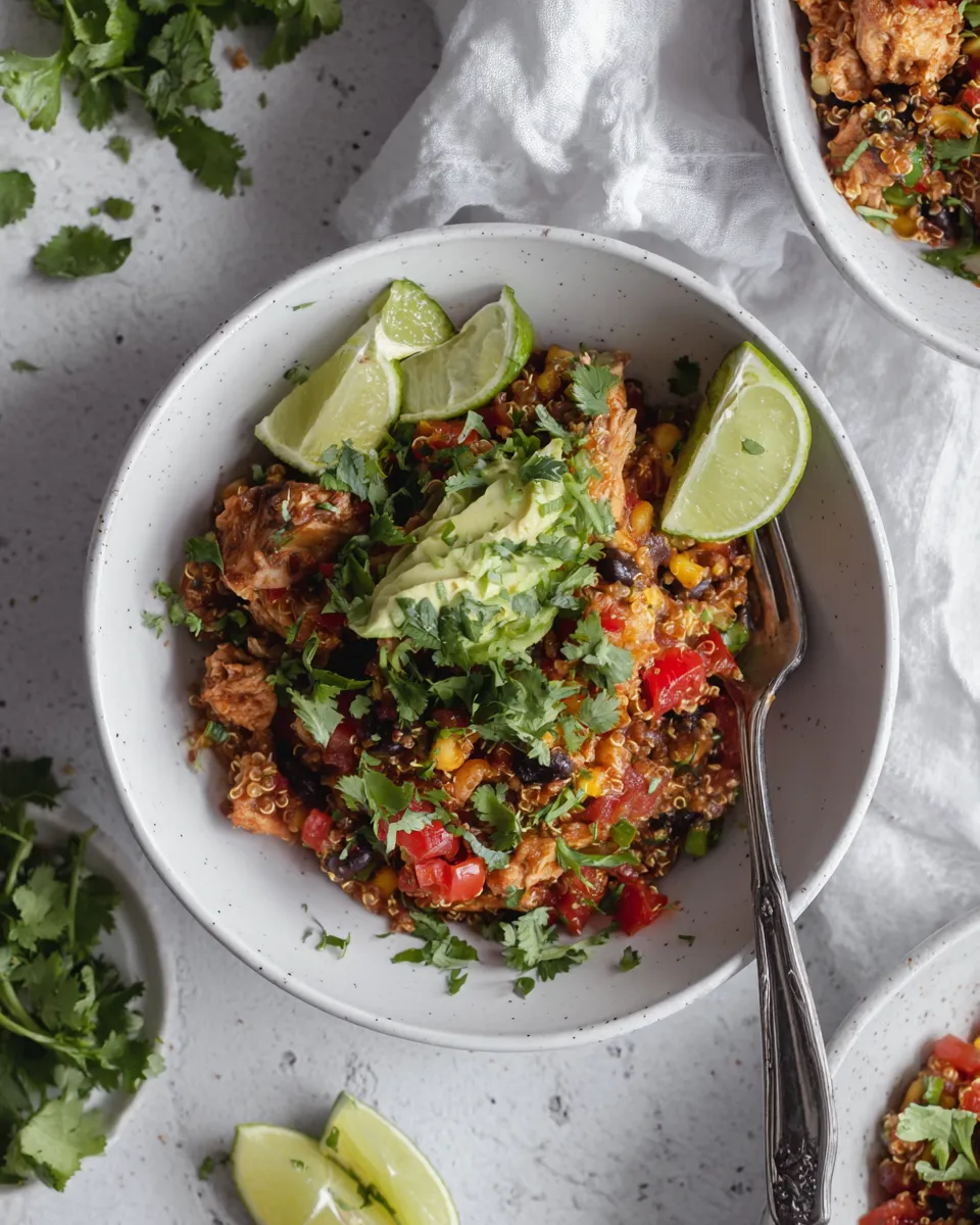 Quick Weeknight One Pot Salsa Chicken Quinoa. image
