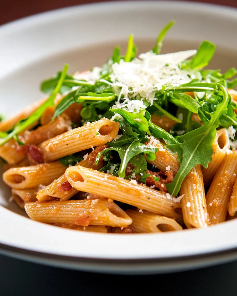 homemade Whole Grain Penne Pasta with Greens & Beans photo