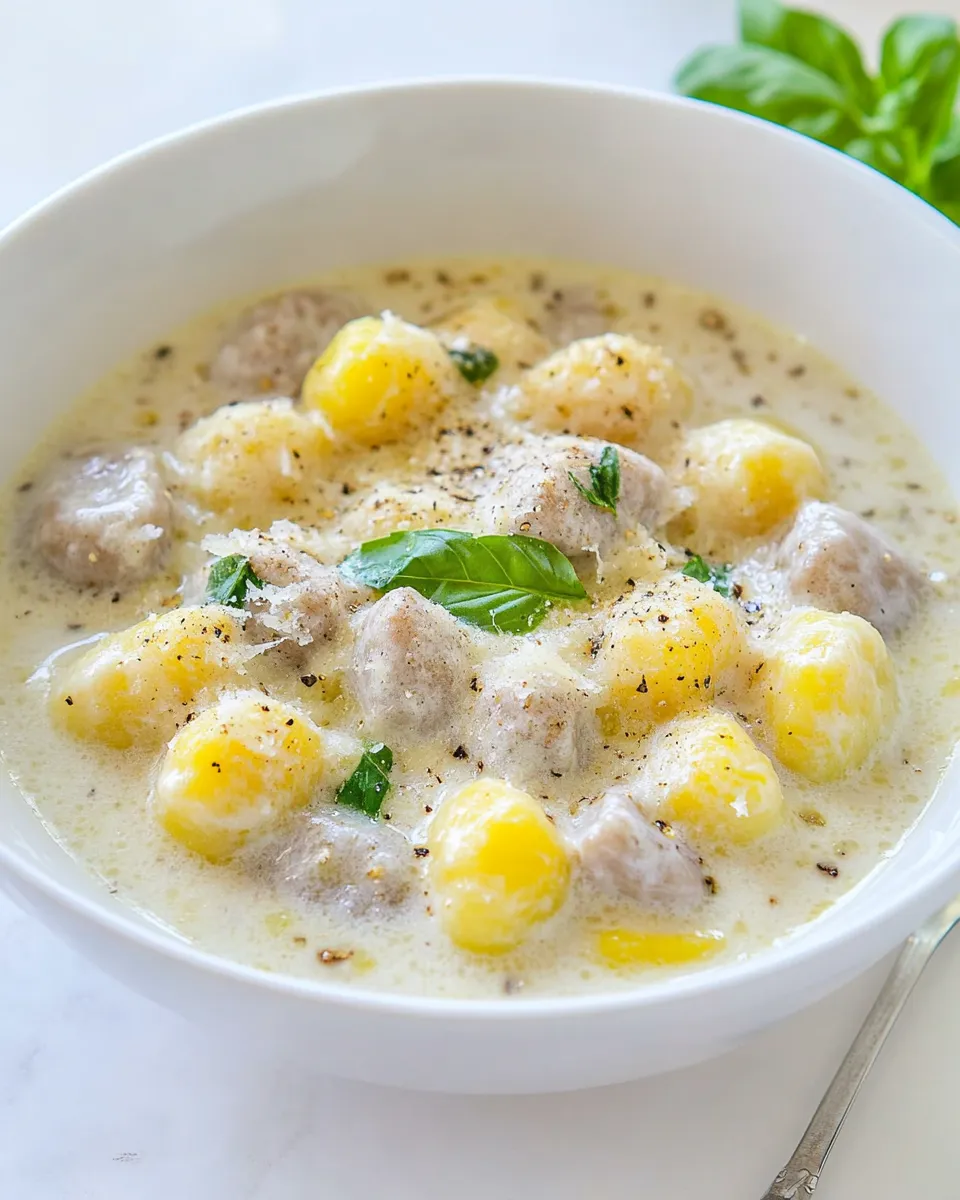 Easy Whole Wheat Gnocchi in Cream Sauce recipe image