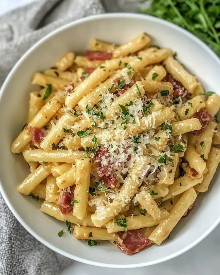 Homemade Ziti Carbonara with Salami photo