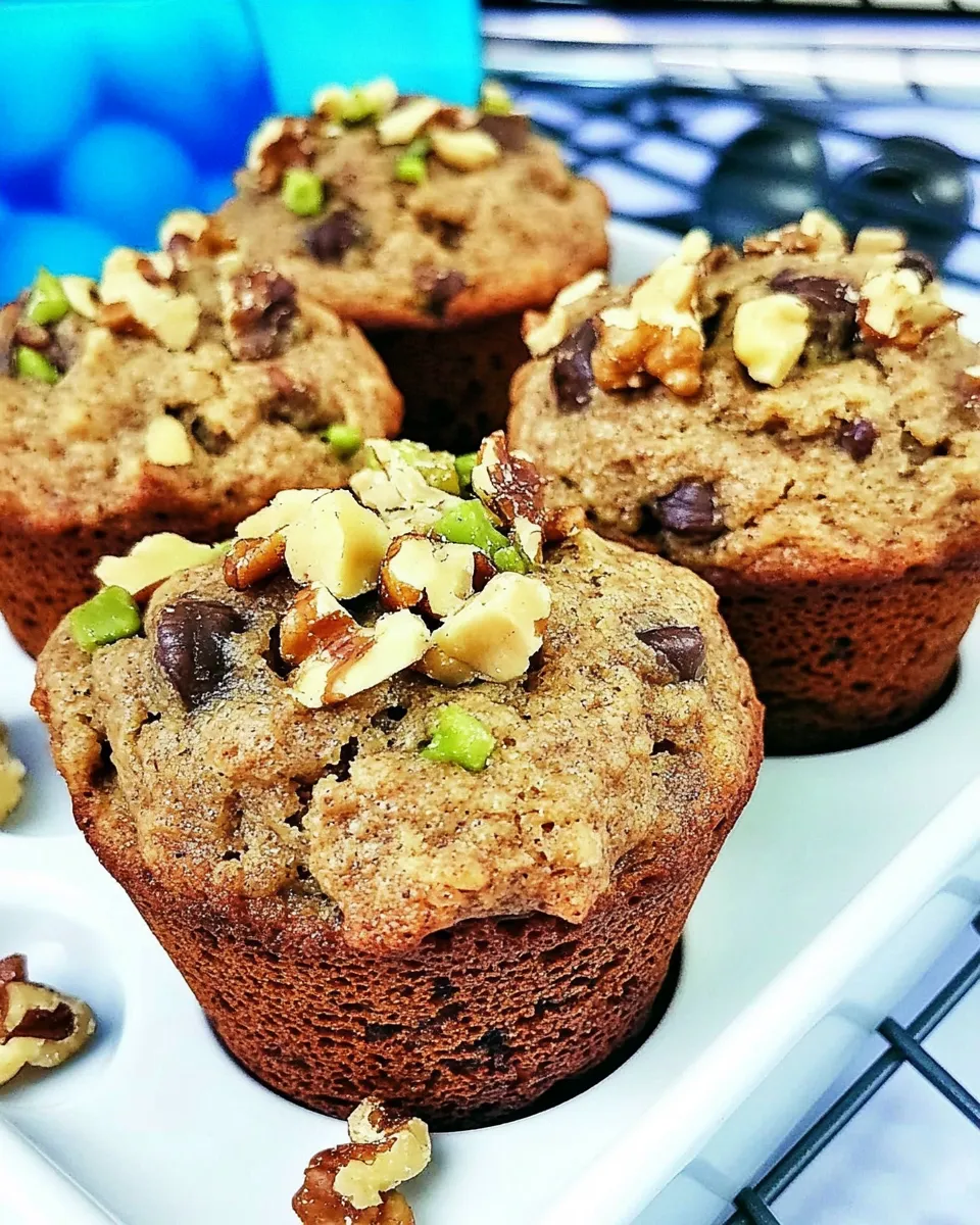 classic Zucchini Protein Muffins with Chopped Walnuts image