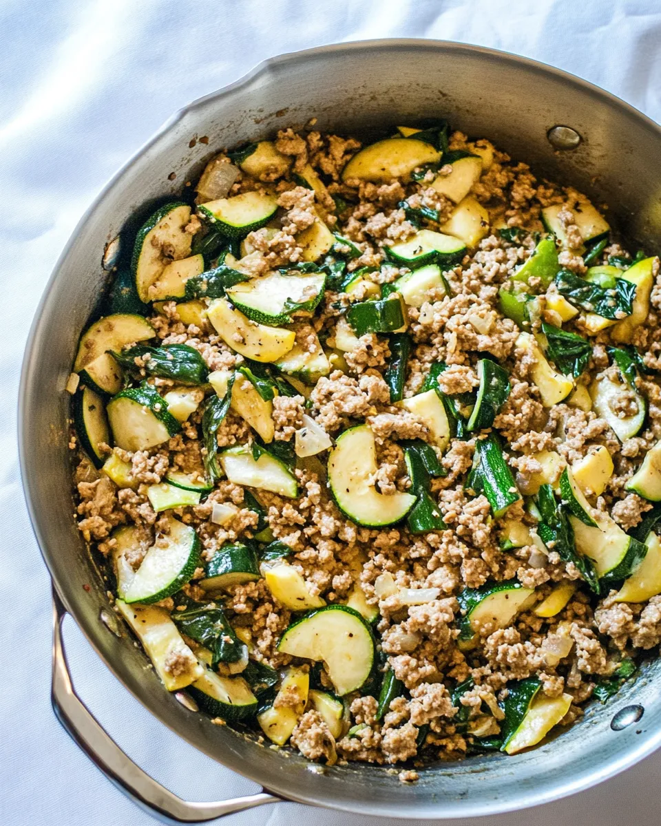 Easy Zucchini and Ground Turkey Skillet recipe photo
